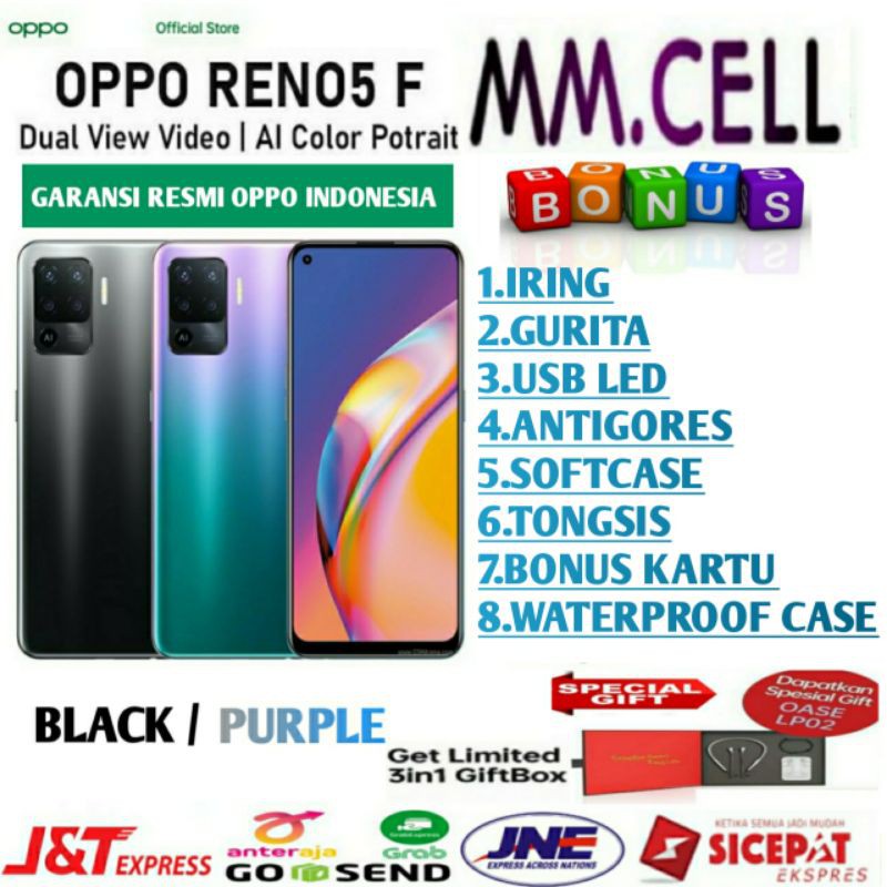 OPPO RENO 5F RAM  8/128 RENO 5 F GB | A77s 8/128 | A76 6/128 | A54 6/128 GARANSI RESMI OPPO INDONESIA