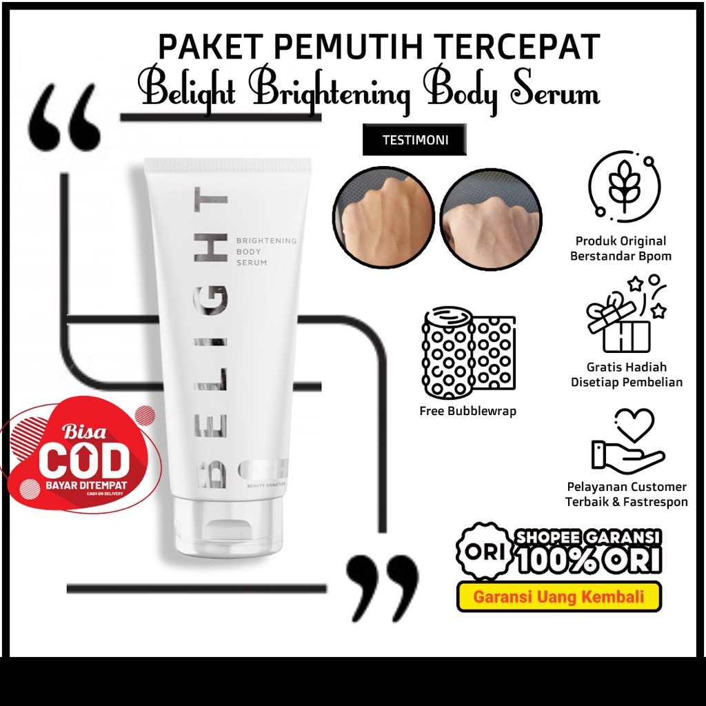 Belight Serum Pemutih badan instan, Hand Body Pemutih selangkangan yang aman untuk ibu hamil