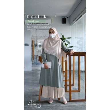 Dolga Tunik Sea Green by Askerlery - Tunik Syari Polos