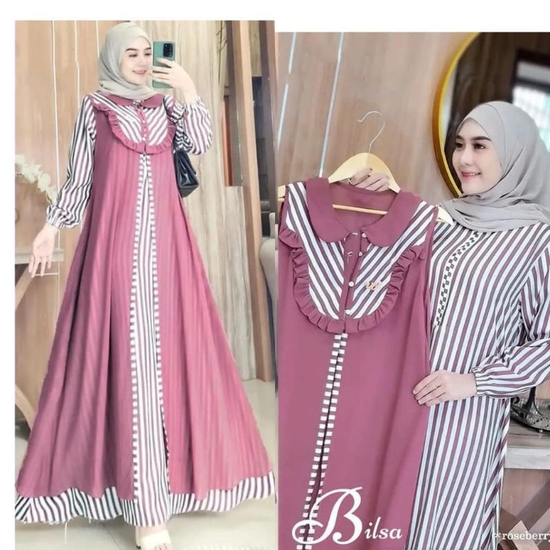 BAJU GAMIS WANITA CANTIK PEREMPUAN CEWEK REMAJA DEWASA SYARI SYAR'I ASDF PESTA POLOS SIMPLE KONDANGA