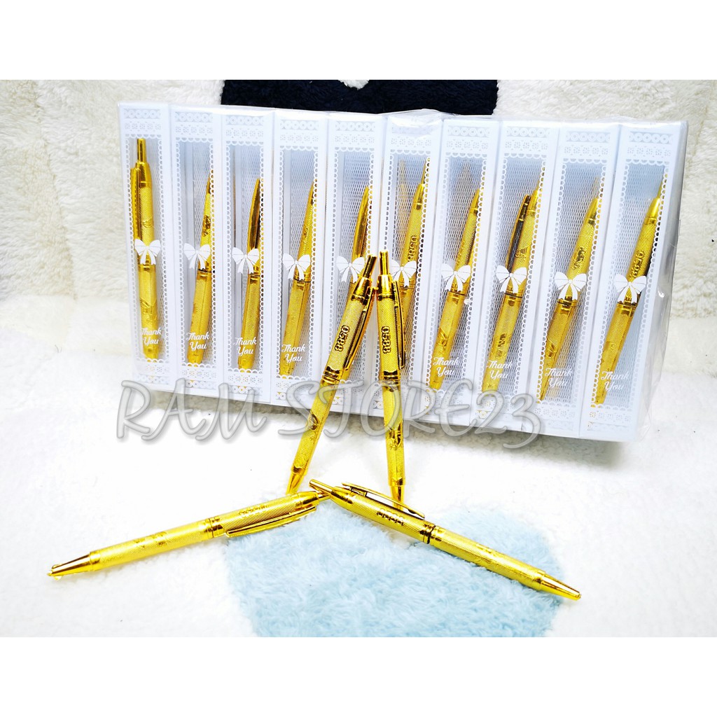 SOUVENIR PULPEN EMAS PERAK - SOUVENIR PERNIKAHAN MURAH - SOUVENIR MURAH