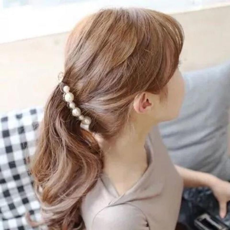 Jepit rambut pisang mutira premium elegan mode korea 11cm  baru