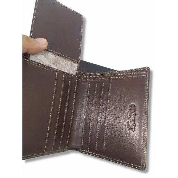 Dompet Pria Full Kulit Sapi Asli Lk Berdiri 13 Slot Kartu EMBOS KICKERS