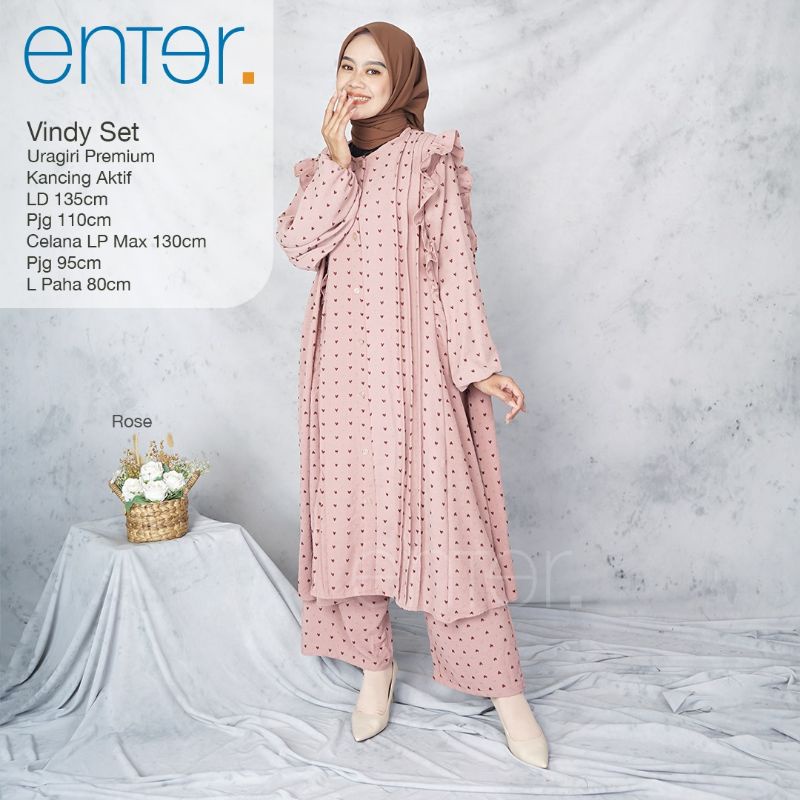 One Set Tunik LD 135 XXXL Vindy Resta Set Ori Enter Setelan Wanita Rayon Uragiri Setcel Pajamas Supe