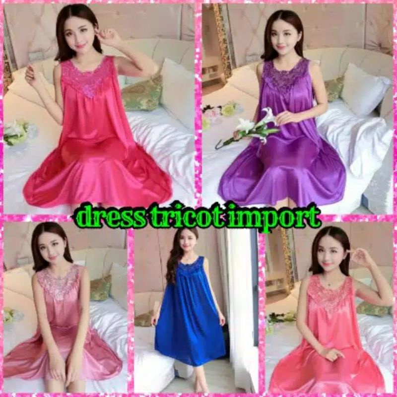 Baju Tidur/Dress Tricot Jumbo Satin silk Import