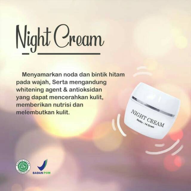 MELLYDIA NIGHT CREAM PEMUTIH PENCERAH WAJAH AMAN BPOM - MELLYDIA BPOM