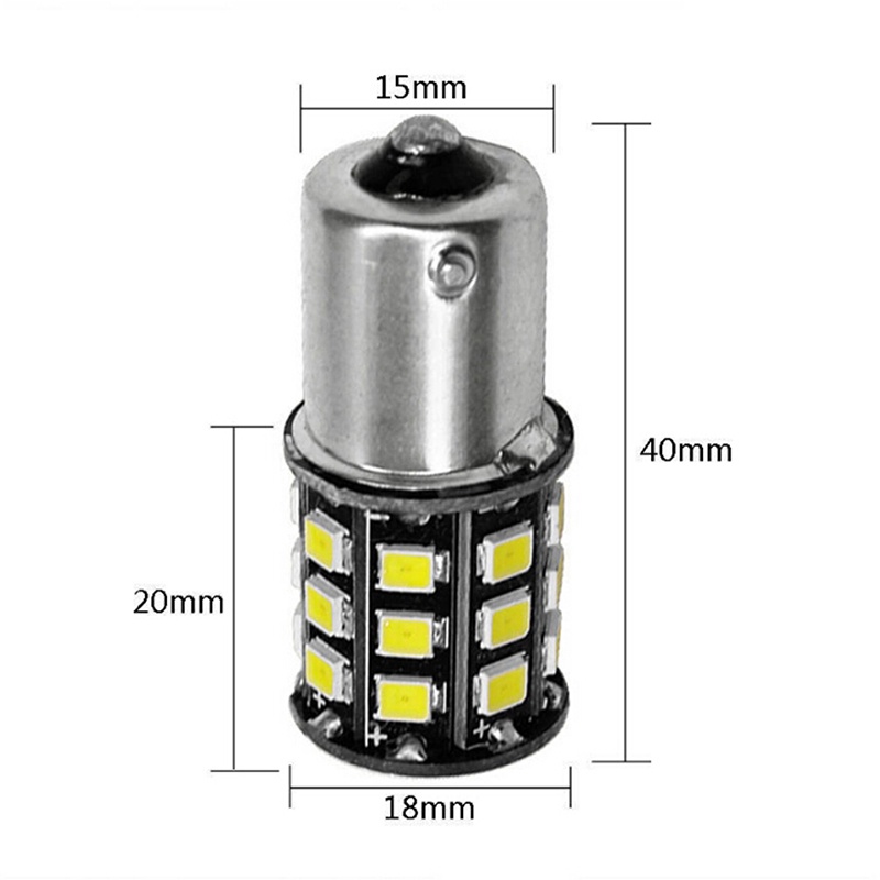 {LUCKID}2Pcs 1156 BA15S 2835 33-SMD Yellow LED Bulbs Car Turn Signal Lamp Brake Lights