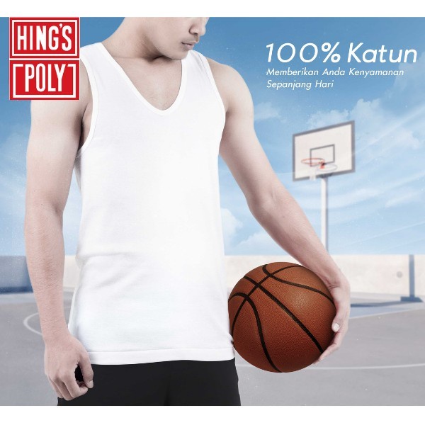 Kaos Singlet Pria HINGS H 823 Putih Isi 1Pcs