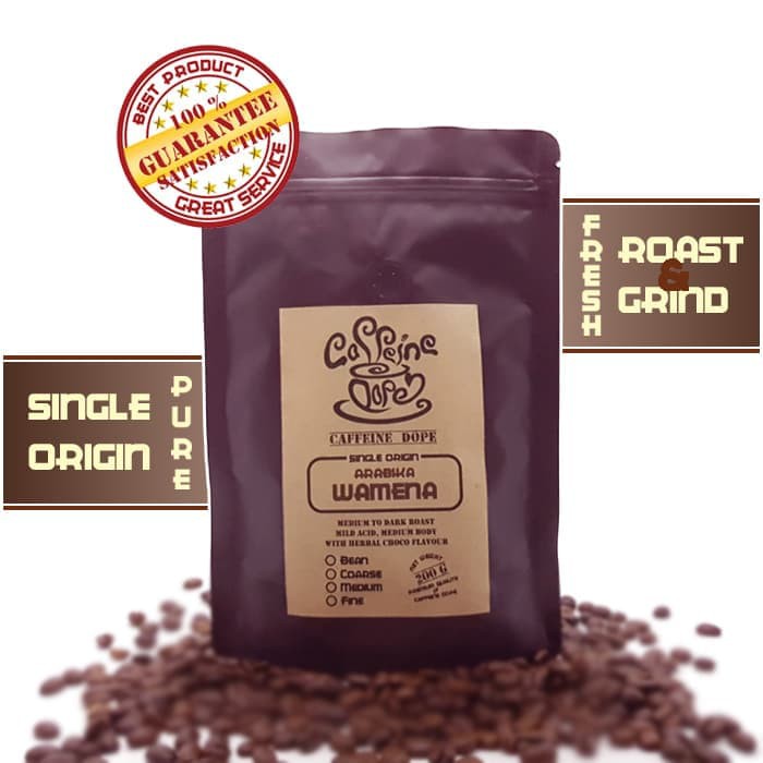 

Kopi Arabika Wamena 200 Gr Single Origin Bean/Biji & Ground/Bubuk Bean - kkp2263