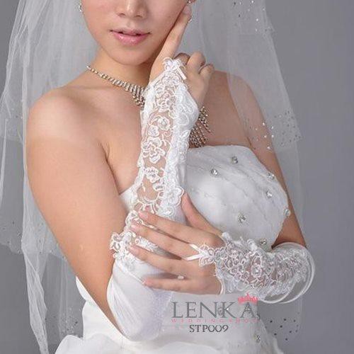 [PRODUK FAVORIT] SARUNG TANGAN PERNIKAHAN WEDDING BRIDAL GLOVES PUTIH STP009