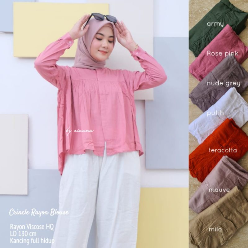 CRINCLE BLOUSE RAYON OVERSIZE LD ±130cm