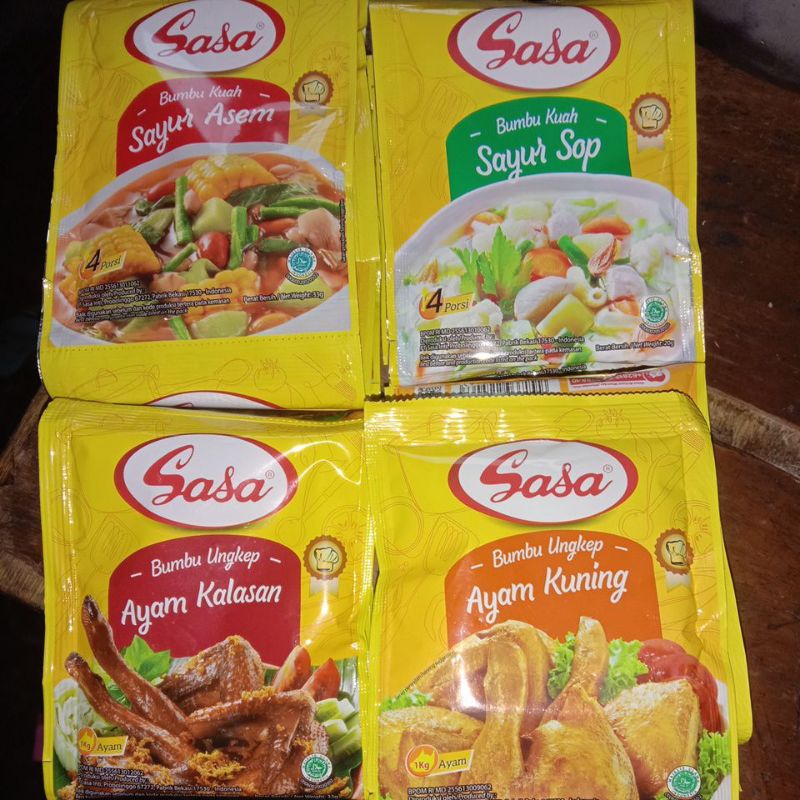 

Bumbu kuah dan ungkep sasa, sayur asem, sop, ayam kalasan, ayam kuning