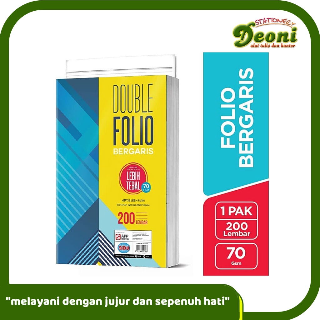 

SIDU Double Folio Bergaris 200 lembar 70 GSM