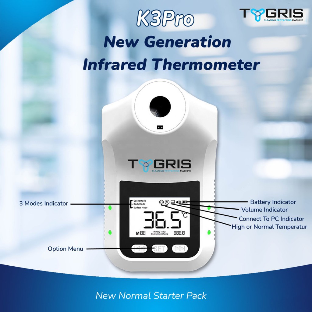 K3 TERMOMETER INFRARED TYGRIS - K3 PRO TERMOMETER RUANGAN - TERMOMETER DIGITAL K3 PRO