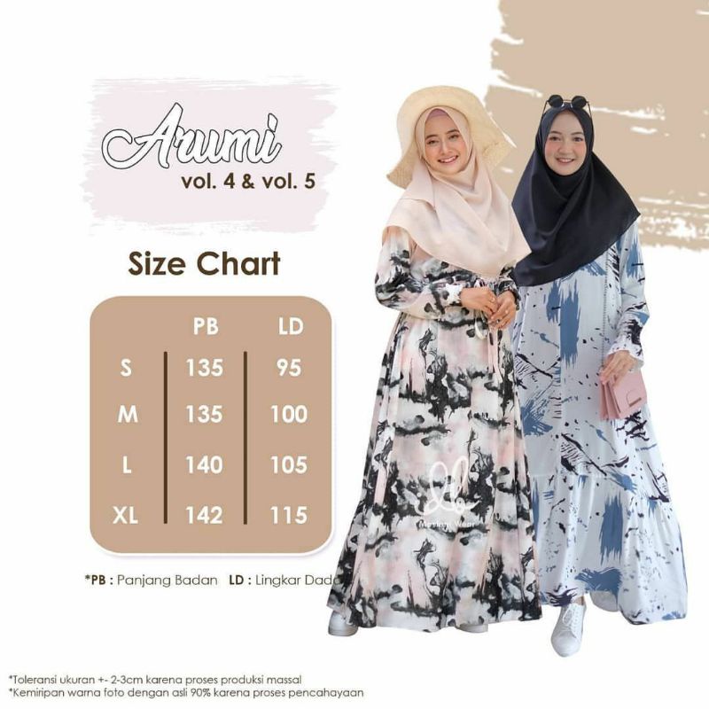 Gamis Rayon Arumi Original by IDB Moslem wear FREE Masker