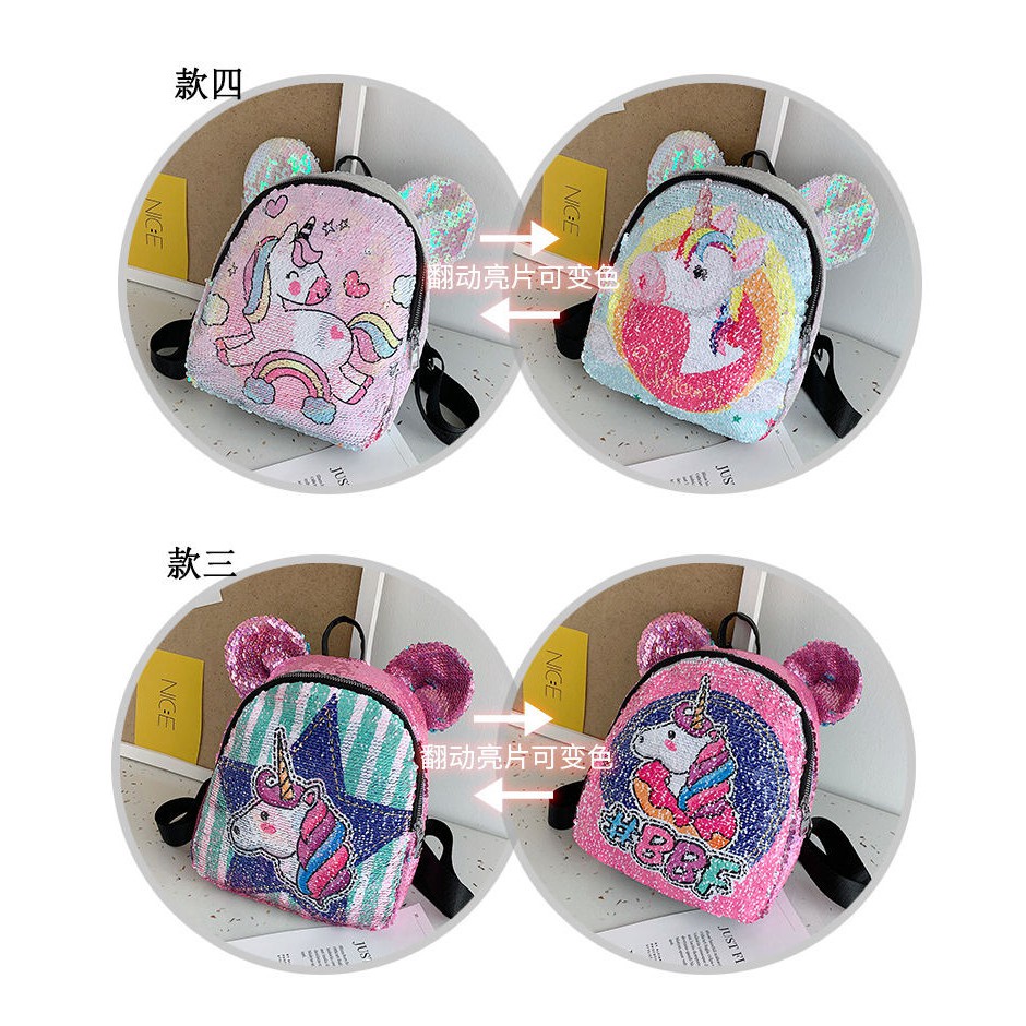 Backpack /Ransel Flip Sequin Unicorn Impor