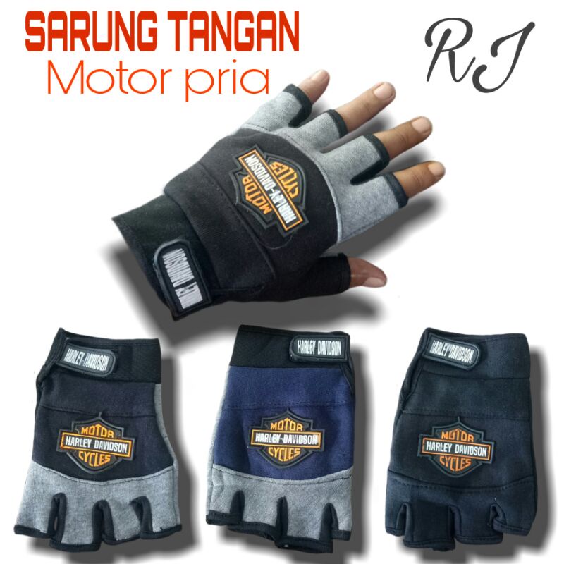 Sarung Tangan Sepeda Motor Jari Buntung Pria Wanita Dewasa Premium Ter Murah / Sarung Tangan motor C