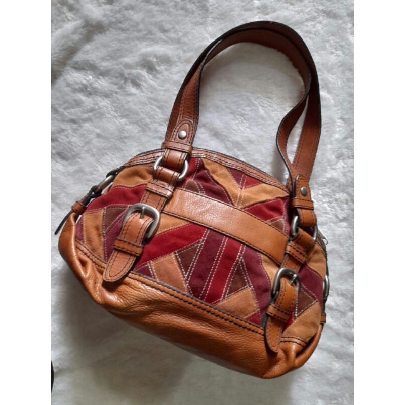 tas fossil fiftyfour suede brown preloved