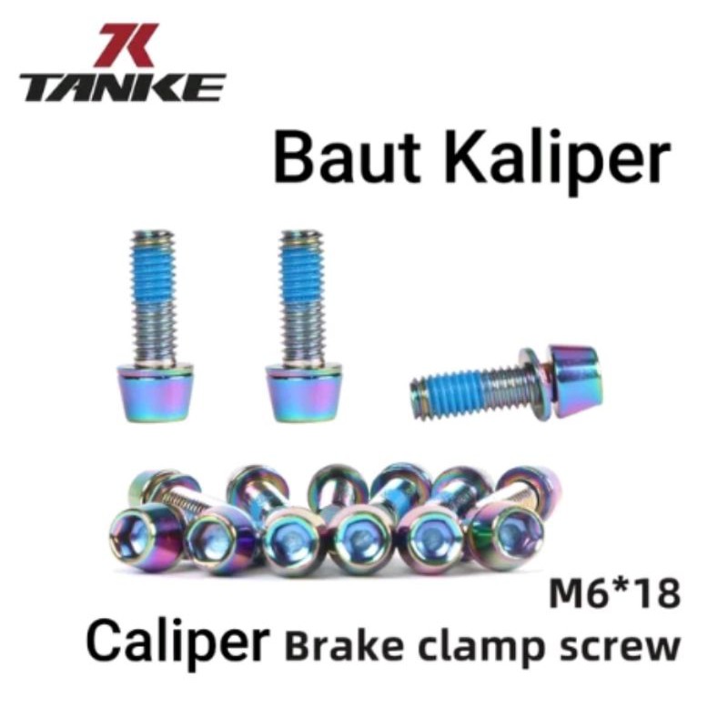 Baut Caliper Sepeda Rainbow Pelangi Rem Disc Brake M 16 x 18 . Kaliper Bolt Bike Mur Frame Adaptor