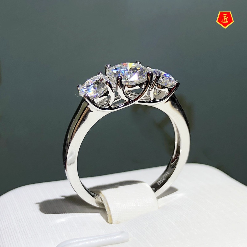 [Ready Stock]Simple Fashion Moissanite Open Ring