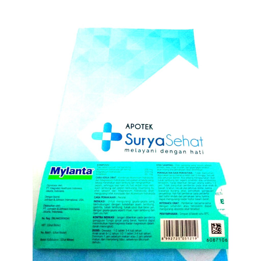 MYLANTA Tablet Pereda Sakit Maag 1 strip @ 10 tablet