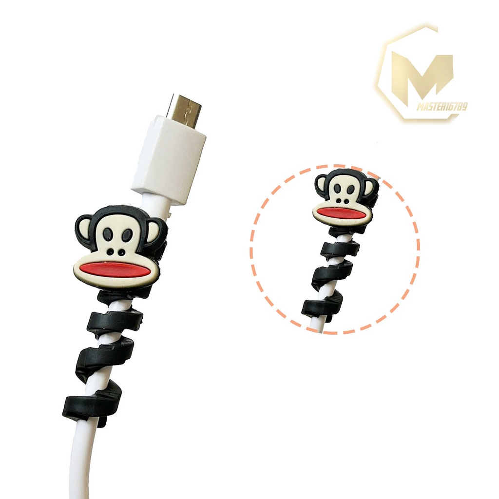 Cable Saver TWIST Cable Protector SPIRAL Pelindung Ujung Kabel karakter android iphone MA3010