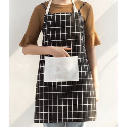 Celemek masak celemek dapur KOTAK2 kain katun Apron koki masak cotton import