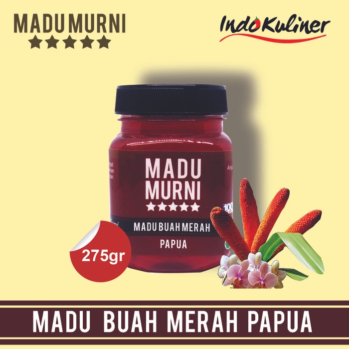 

Madu Murni Buah Merah Papua 275gr Extra Propolis Bee Polen by Indokuliner