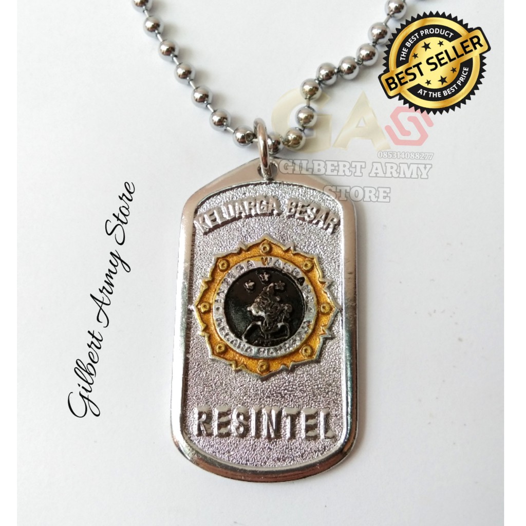 GILBERT ARMY STORE-Kalung Rest Intel- Kalung Militer Logo Rest Intel-Kalung anti Karat Logo Rest Int