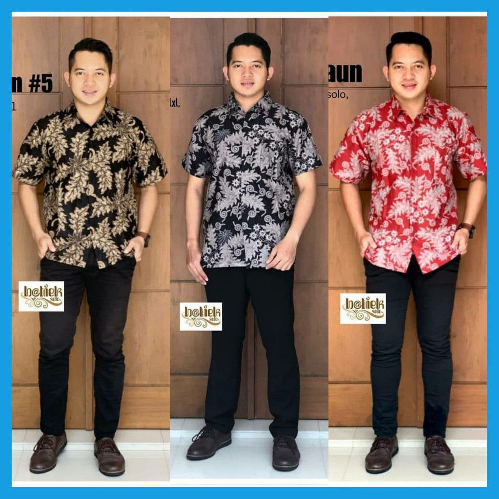 KEMEJA BATIK PRIA LENGAN PENDEK TERBARU KEKINIAN KEREN TRENDY TERBARU MOTIF WAYANG LAWASAN KEKINIAN