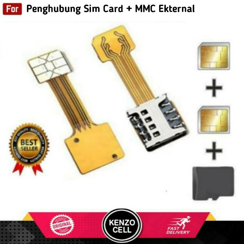 Original - Hybrid Sim Card + Memory Card Alat Penghubung Memory dan sim 2 Asus Xiaomi dll Converter