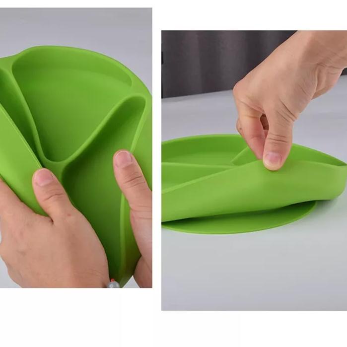 Terjangkau Piring Hisap + Sendok + Garpu Set Alat Mkn Set Piring Silikon Tahan Air Anak .. .. .. ..