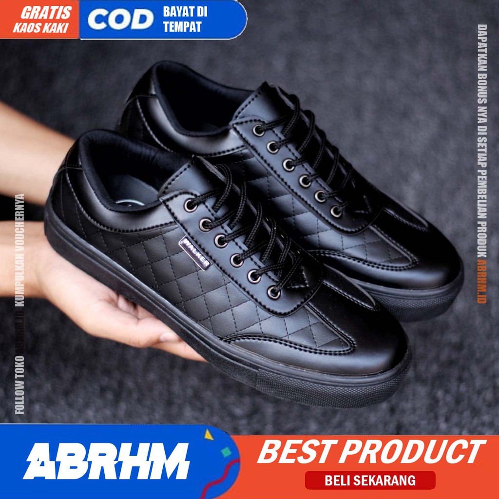 ABRHM X Sepatu Casual Sneakers Pria Sepatu Pria Sneakers Kulit Pu Cowo/Cowok Ori Sepatu Kasual Kerja Kuliah Gaya Santai Keren Kekinian Original Murah Terlaris