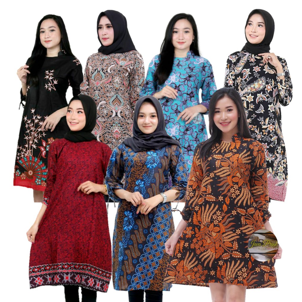 Batikjavaprink Tunic Batik Lengan Panjang Busui M L XL XXL Bisa Seragam