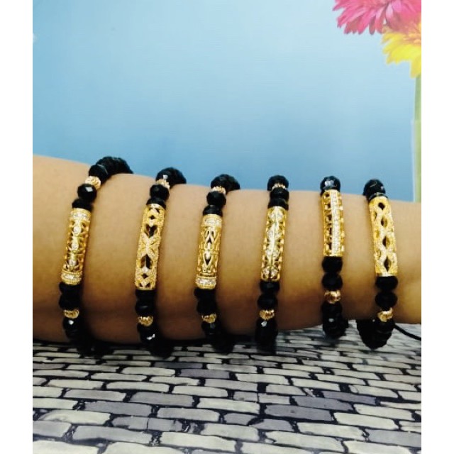 Best Seller! Gelang tangan wanita gelang kristal model serut variasi lapis emas Terbatas!