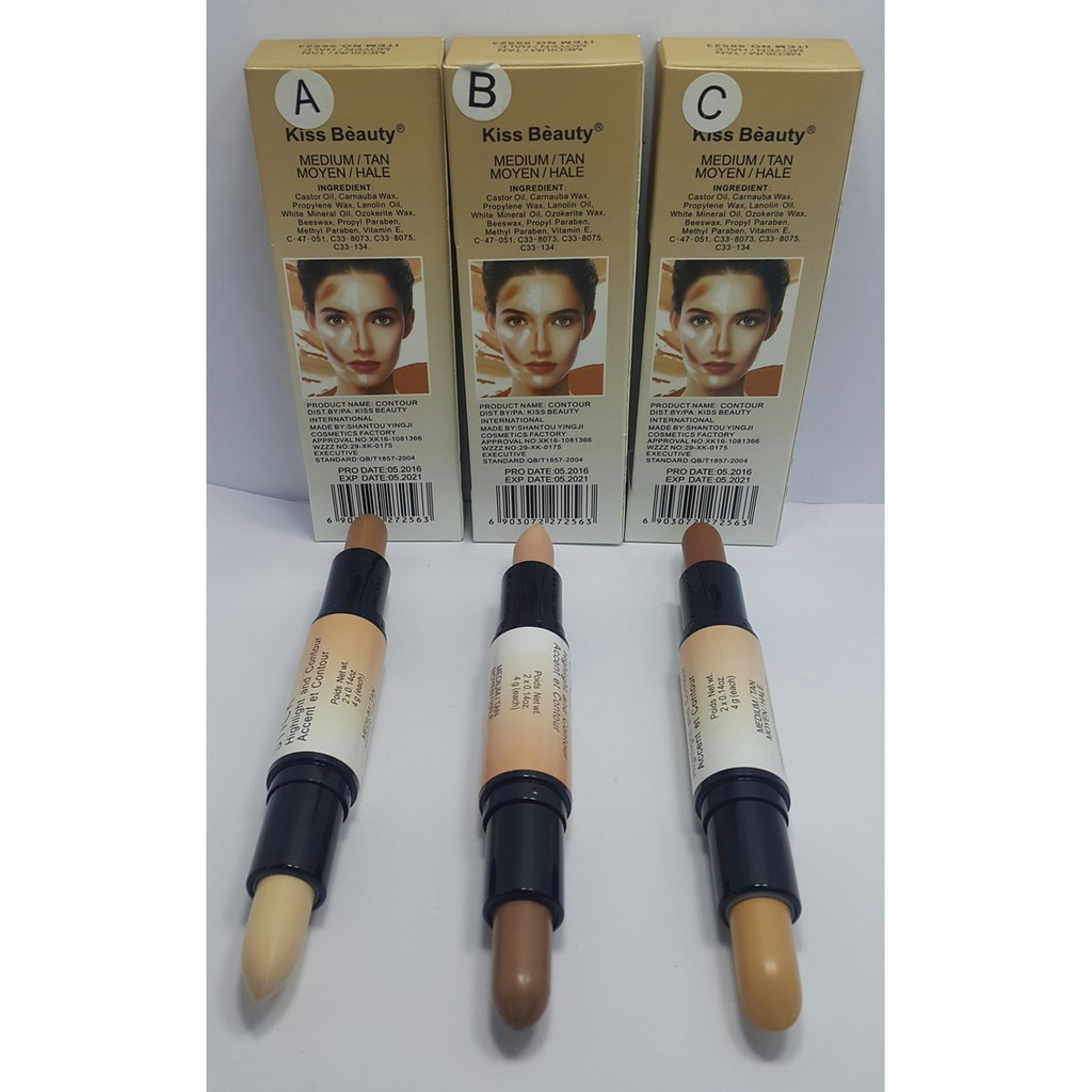 CONTOUR + HIGHLIGHTER STICK KISS BEAUTY 2in1 58523