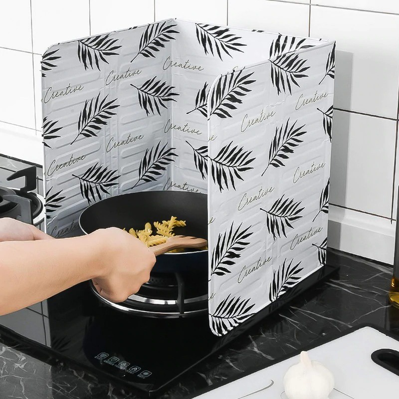 Pelindung Anti Cipratan Minyak Oil Splash Guard Screens Aluminium  Foil  Plate Black /Pelindung Penutup Kompor Aluminium Anti Api Cipratan Minyak Alat Dapur