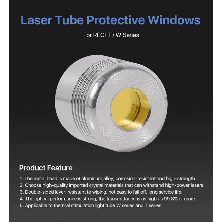 Original RECI GM Protective Windows for RECI CO2 Laser Tube