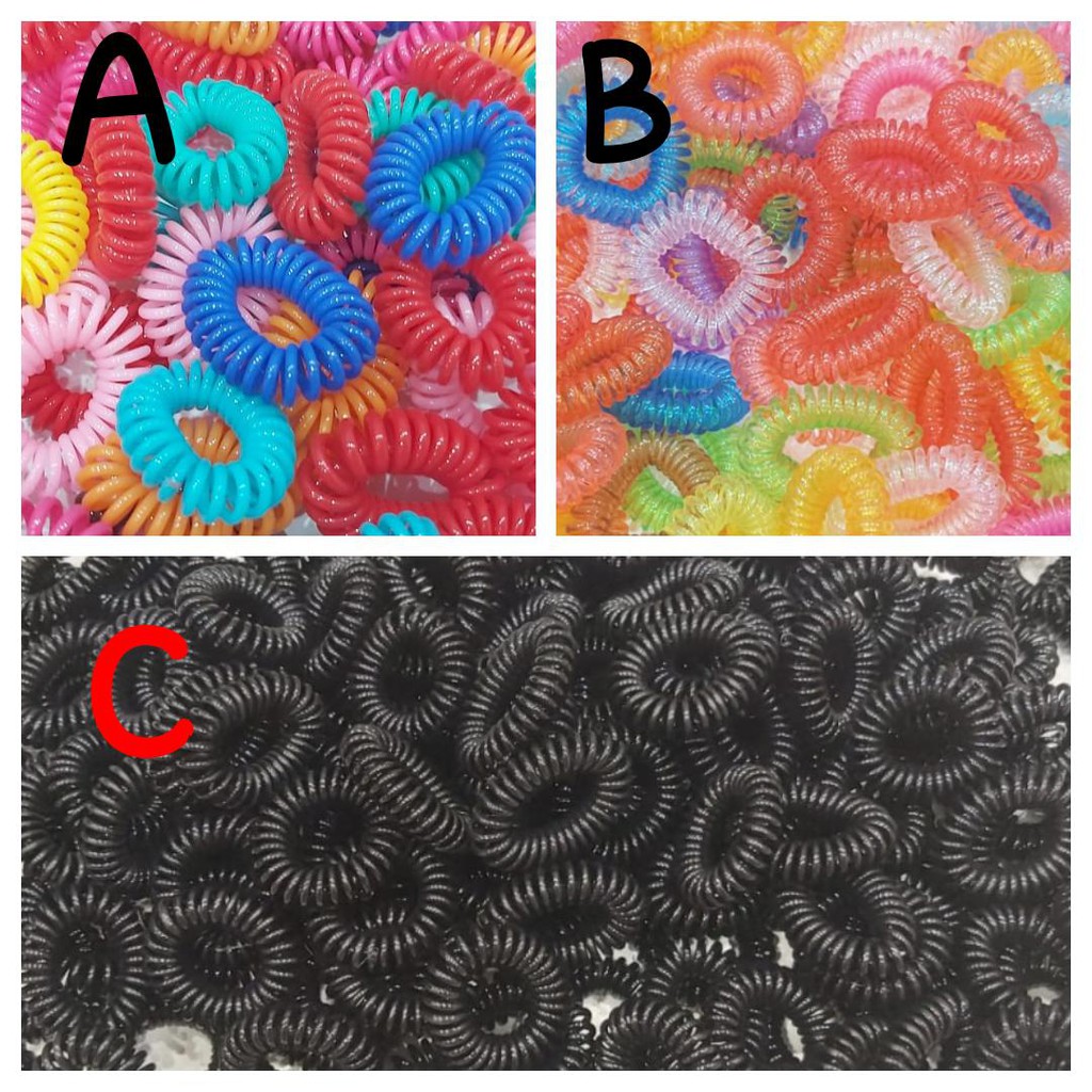 Kunciran Rambut Spiral Kecil /Karet rambut / Karet Rambut kabel 1 plastik isi 5 pcs.