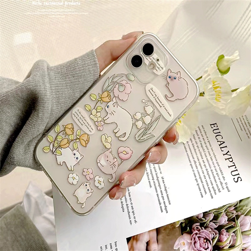 Case Bahan Silikon Bening Tahan Banting Desain Kucing Untuk Vivo V23 V23e V21 V21e V20 T1 Pro Y21 Y33s Y33T Y21T Y76 Y55 Y15A Y01 Y20 Y20i Y20 Y20 Y15s Y12 Y50S Y1s Y12s Y20i Y50S Y12s Y1s Y12