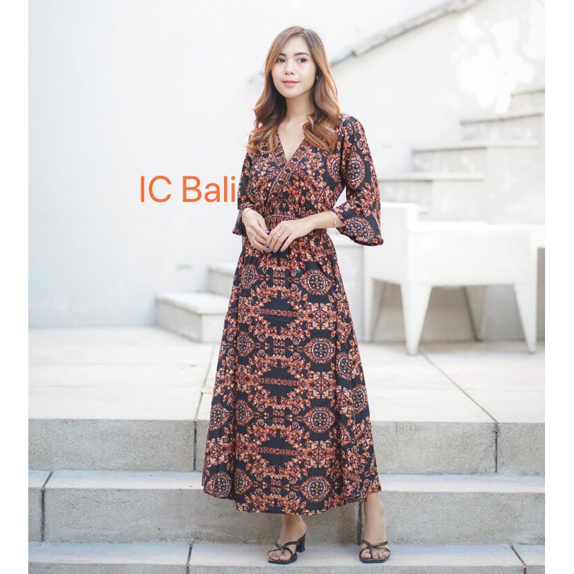 DRESS MOZA LENGAN TEROMPET MLT005/ DRESS BALI/ OLEHOLEH BALI