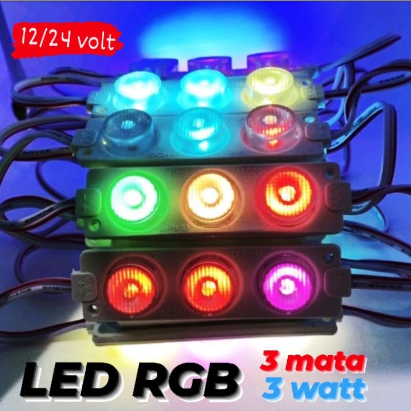 LED 3 MATA RGB 12 / 24 VOLT