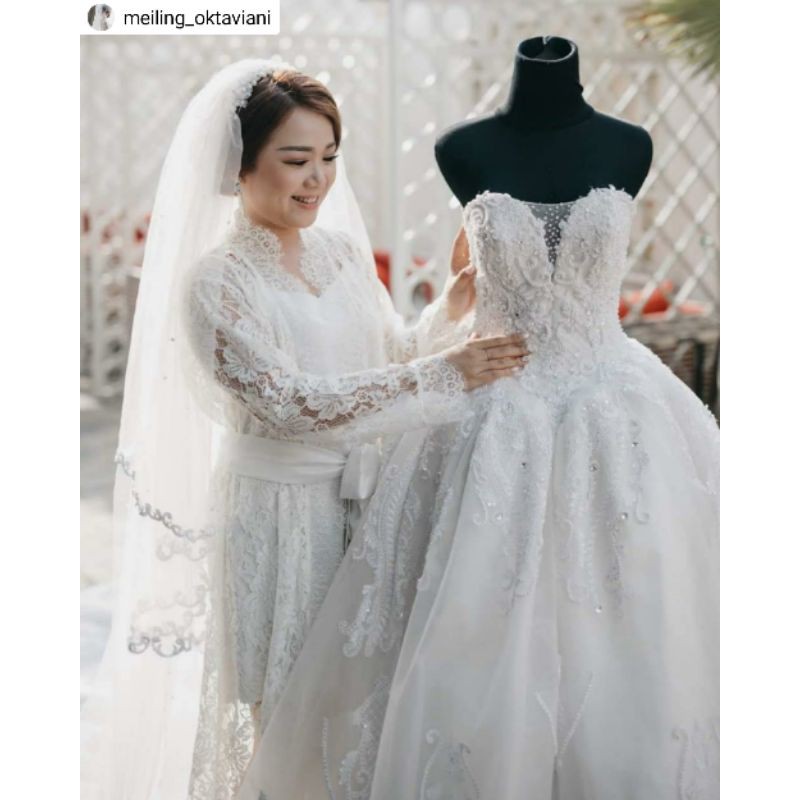 Whitney Robe -KIMONO PENGANTIN BROKAT PANJANG WEDDING ROBE KIMONO BRIDE