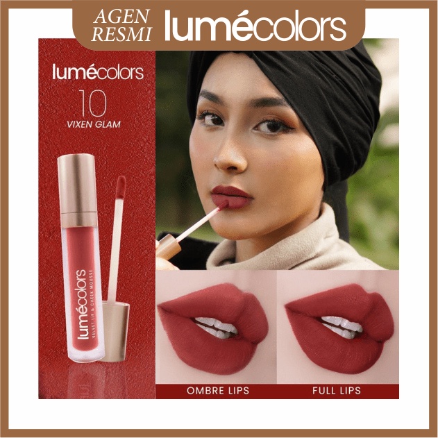 Lipstik Liptint Lumecolors Lumecolor Lumecolour Warna Vixen Glam Lip and Cheek Mousse Lip Balm Lipcr