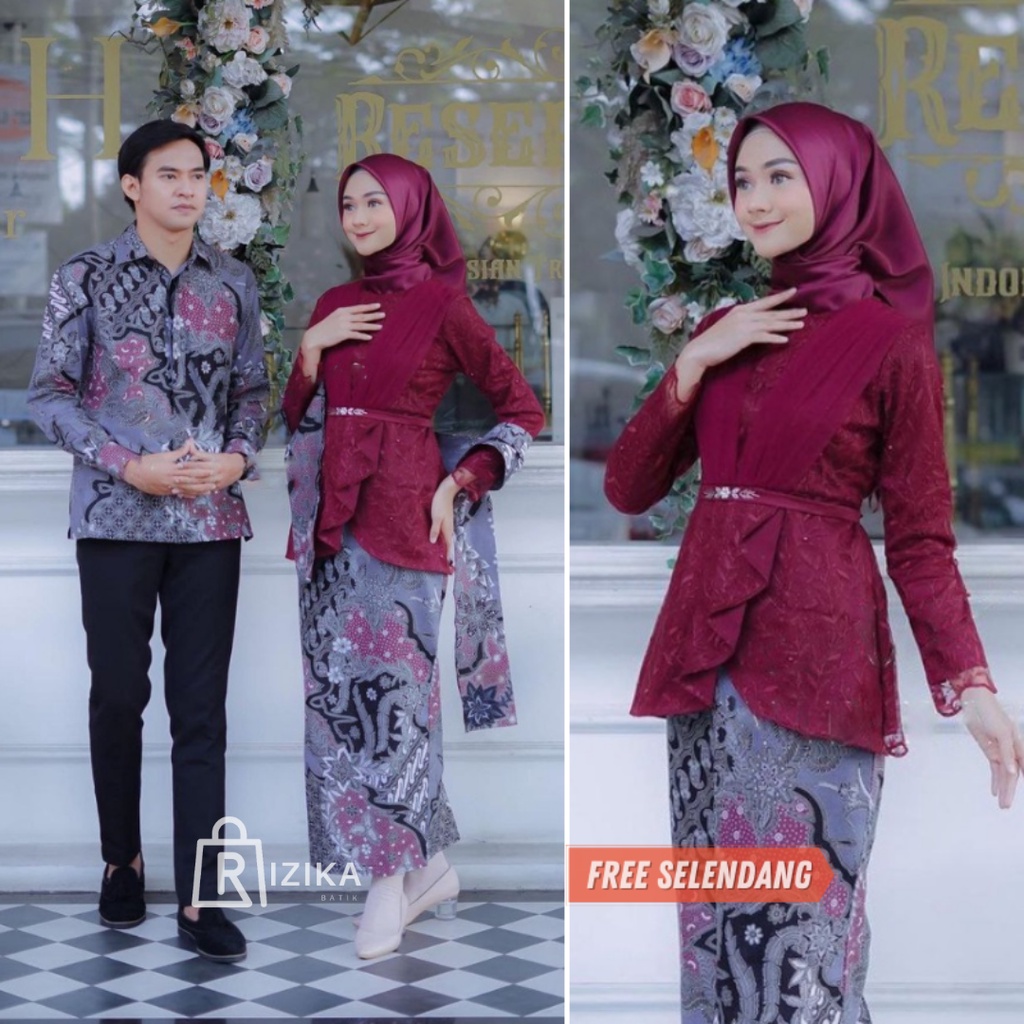 Kebaya Couple Modern Kebaya Wisuda Tunangan Lamaran Baju Batik Brukat Terbaru Baju Couple Pasangan Kondangan Terbaru