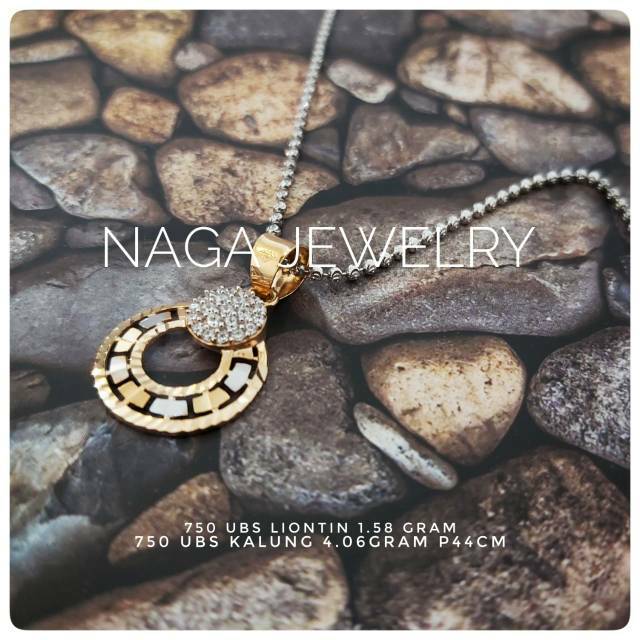 KALUNG DAN LIONTIN EMAS TUA 750