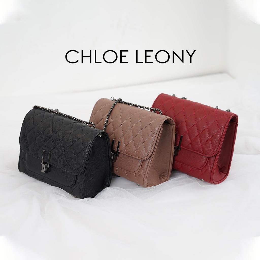 Chloe Leony Bag | Sources.id Original  - Tas Selempang Wanita Bahu Lucu Kecil / Mini Tali Rantai Gol