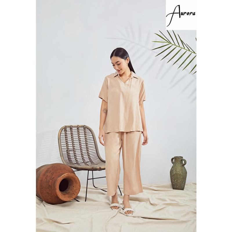 STELAN AMARA | 4 WARNA | SET PAKAIAN WANITA SETELAN WANITA ATASAN KERAH CELANA PANJANG CELANA KULOT 