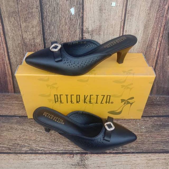 SEPATU HAK PEEP TOES WANITA (Peter Keiza) HITAM - KH11 | MATAHARI MURAH ORIGINAL | FASHION WANITA