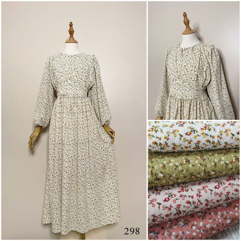 MIDI JADORE LESTI CRINKLE BUNGA/ MIDI LESTI BUNGA / MIDI POLOS CRINKLE